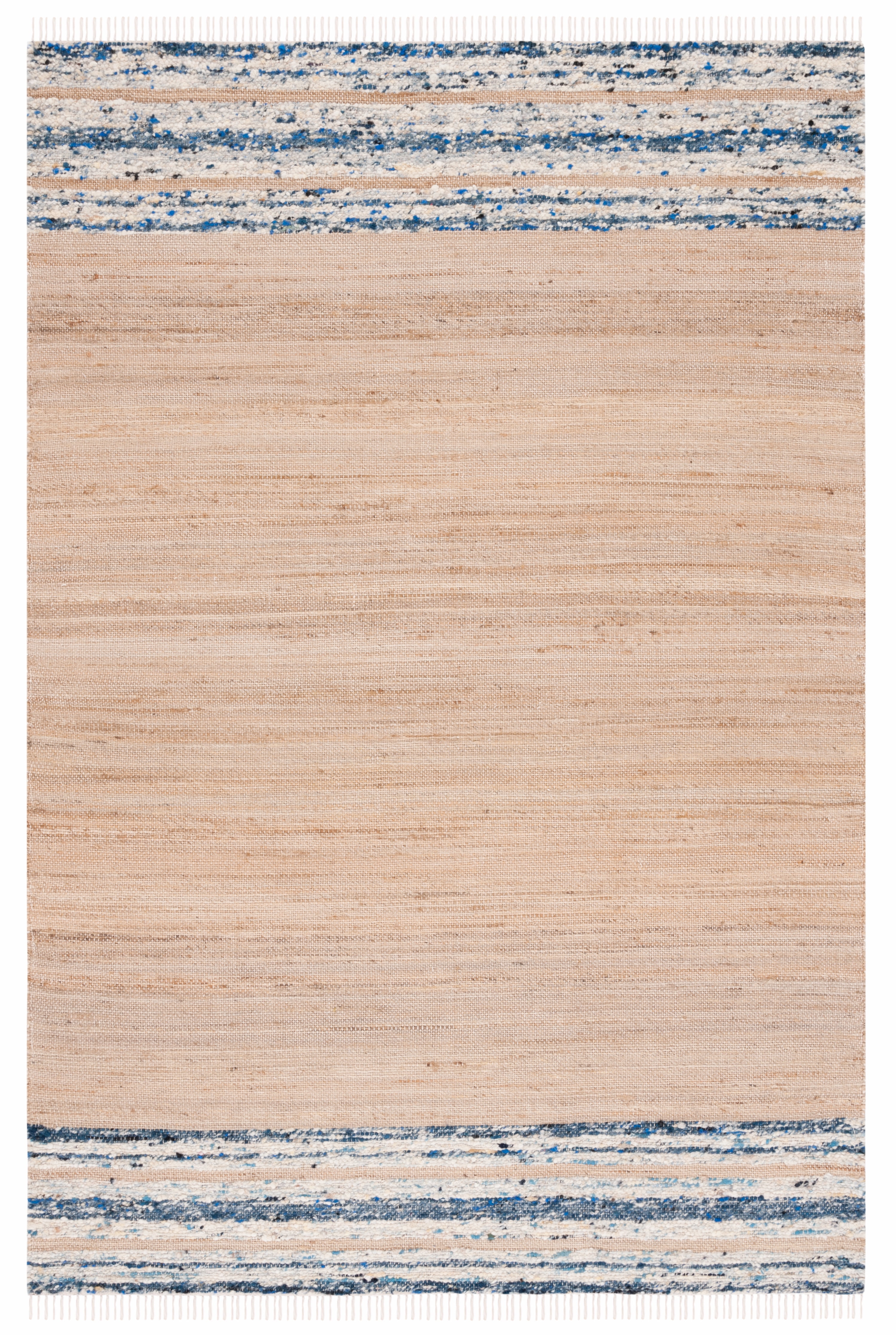 Natura Beige and Navy Handwoven Wool Area Rug