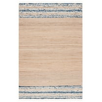 SAFAVIEH Natura Cathleen Solid Area Rug, Natural/Navy, 8' x 10'