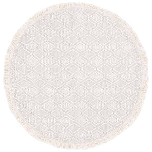 SAFAVIEH Natura Cemal Diamond Area Rug, Ivory, 6' x 6' Round