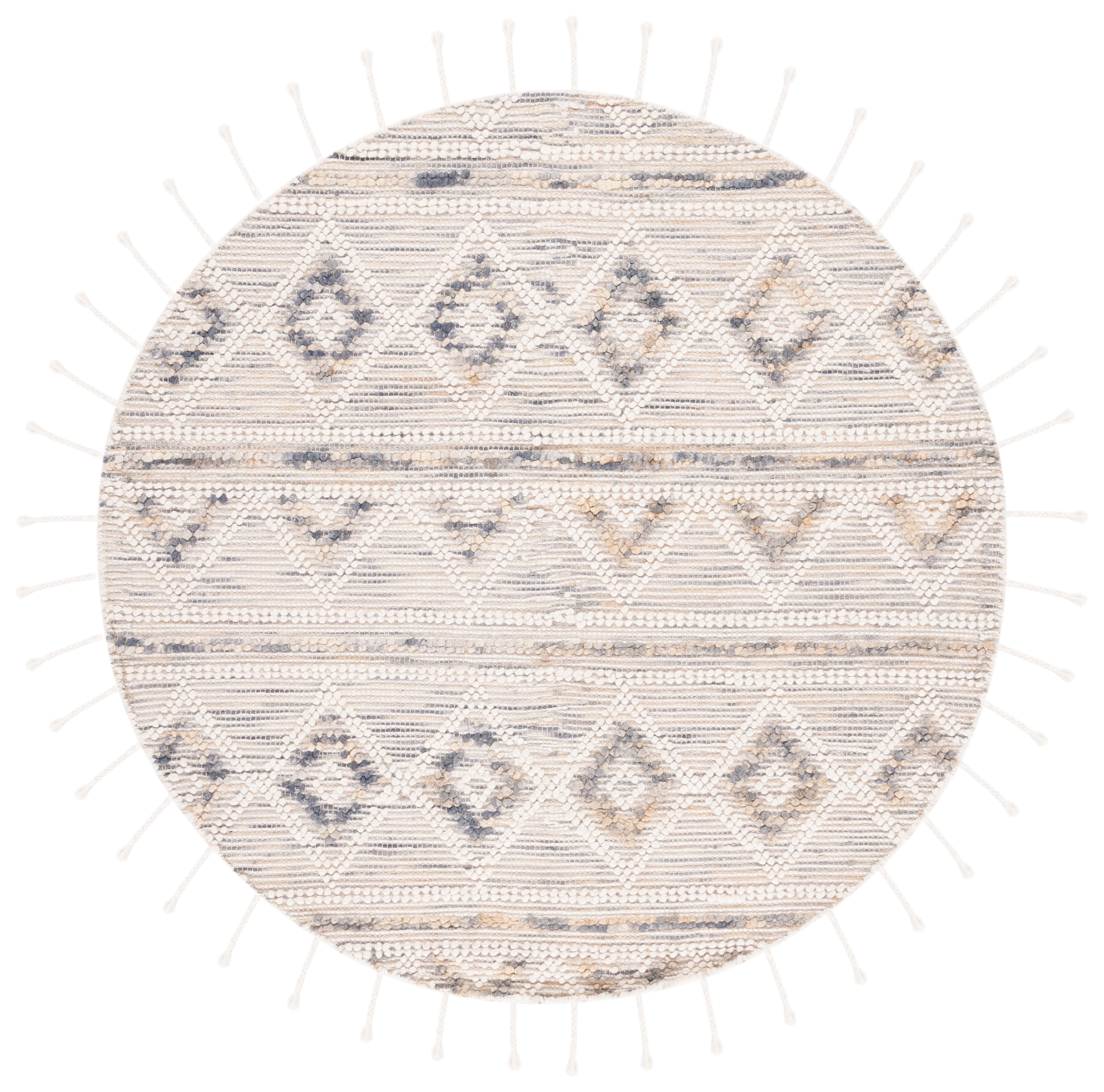 SAFAVIEH Natura Chloe Southwestern Area Rug, Ivory/Grey, 6' x 6' Round