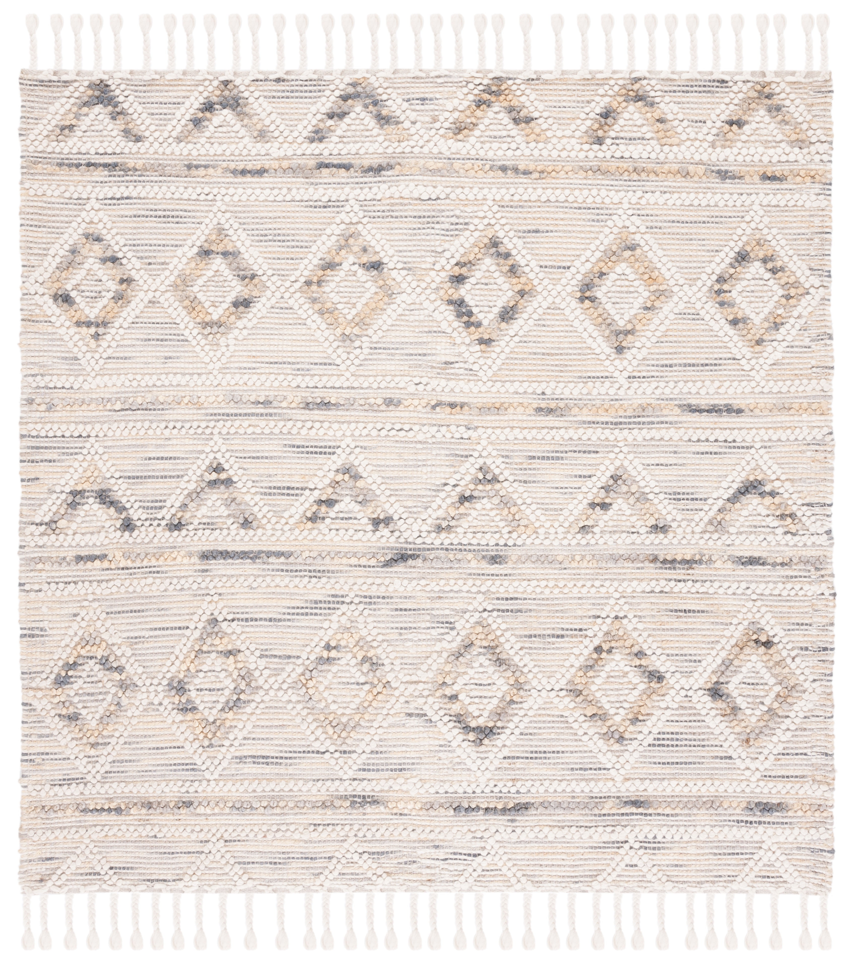 SAFAVIEH Natura Chloe Southwestern Area Rug, Ivory/Grey, 6' x 6' Square