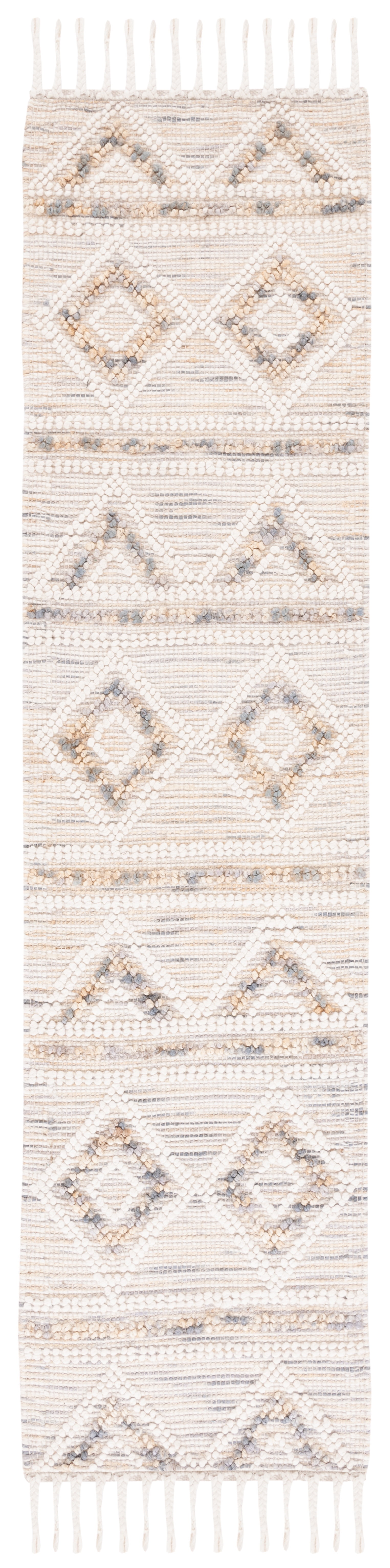 SAFAVIEH Natura Chloe Southwestern Runner Rug, Ivory/Grey, 2'3" x 9'
