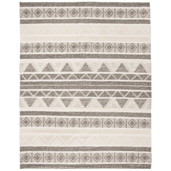 SAFAVIEH Natura Christabella Geometric Area Rug, Ivory/Grey, 6' x 9'