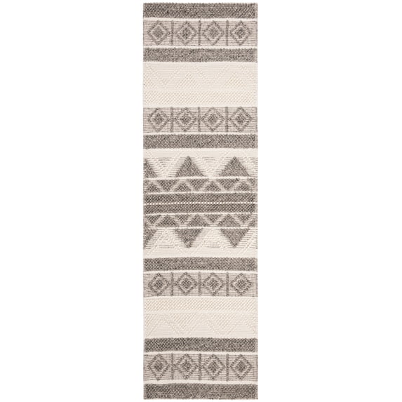 SAFAVIEH Natura Christabella Geometric Runner Rug, Ivory/Grey, 2'3" x 8'