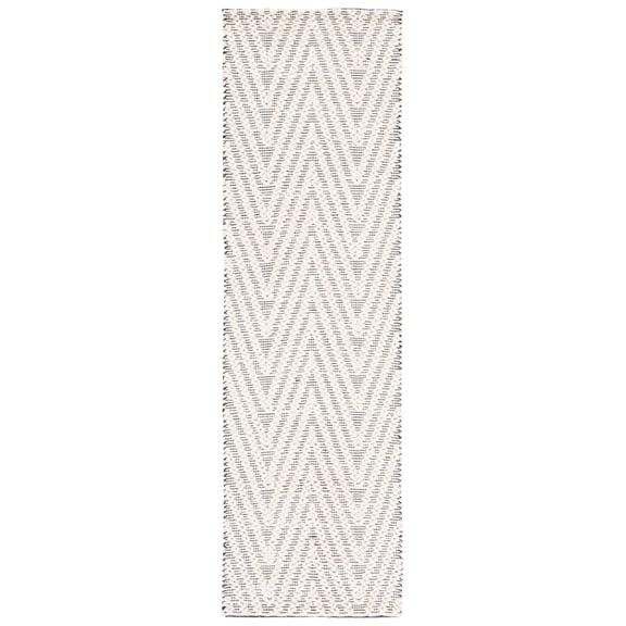 SAFAVIEH Natura Christiana Zig-Zag Runner Rug, Ivory/Black, 2'3" x 8'