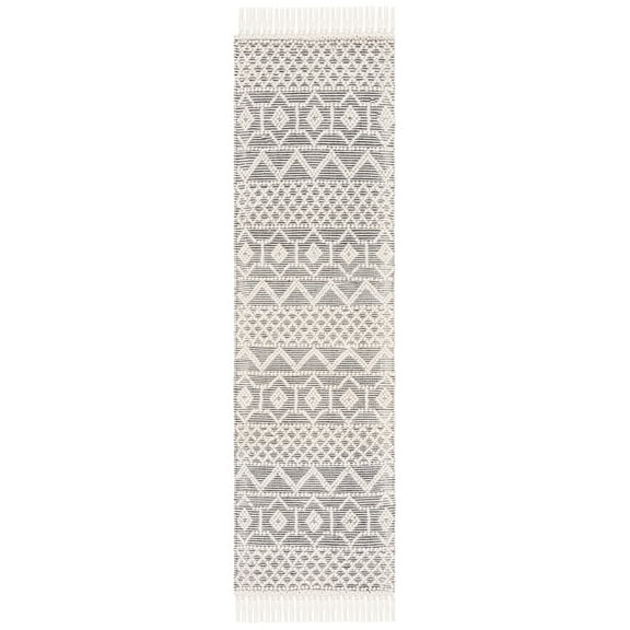 SAFAVIEH Natura Clyde Geometric Runner Rug, Ivory/Black, 2'3" x 8'