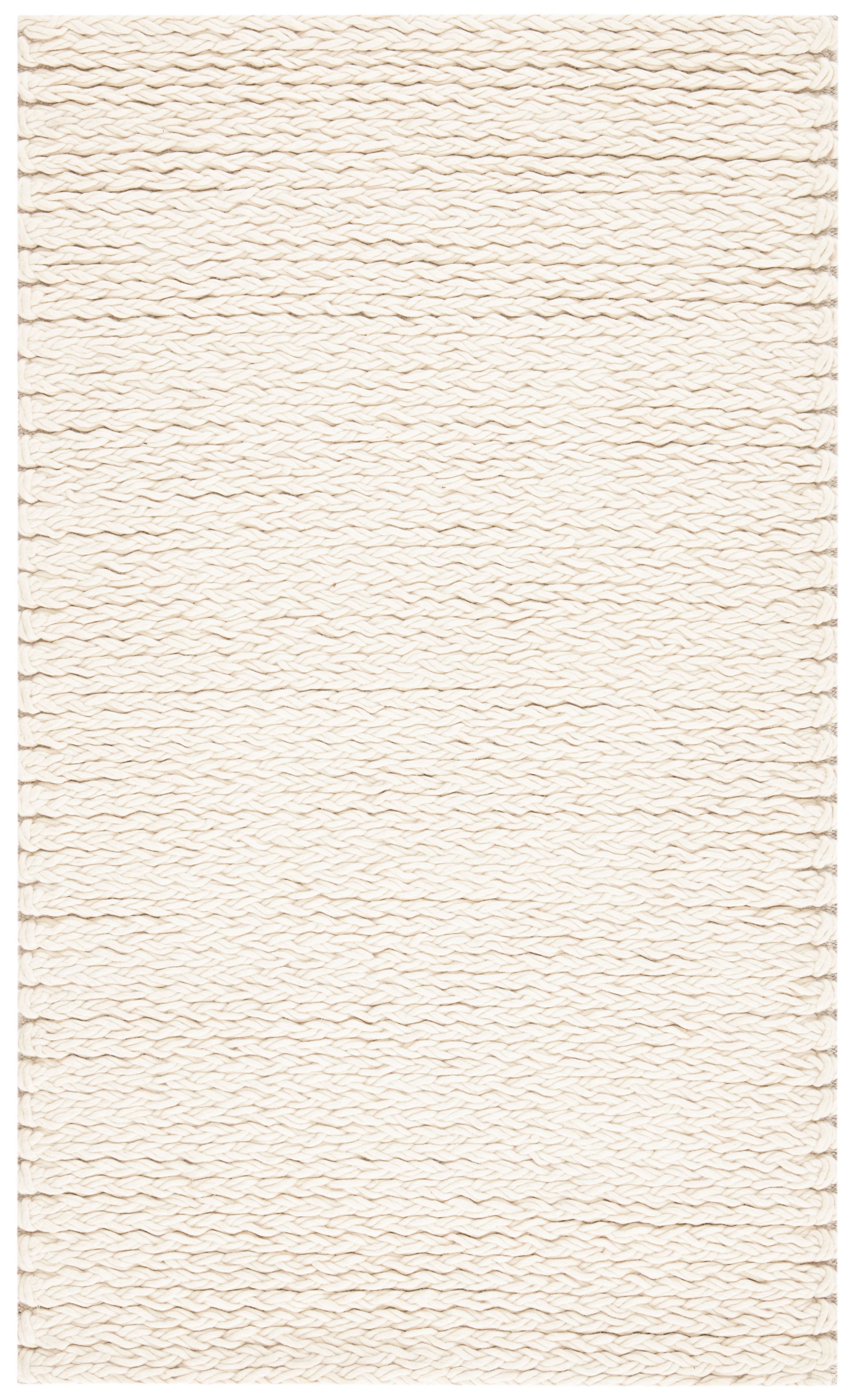 Ivory Hand-Tufted Wool Rectangular Area Rug 3' x 5'