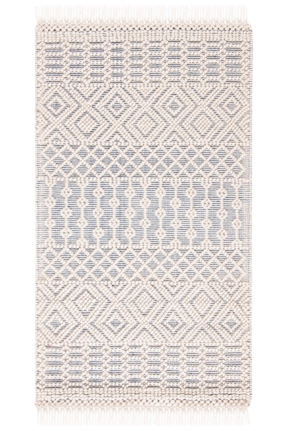 Natura Cordelia Southwestern Fringe Wool Area Rug, Ivory/Grey, 3' x 5'