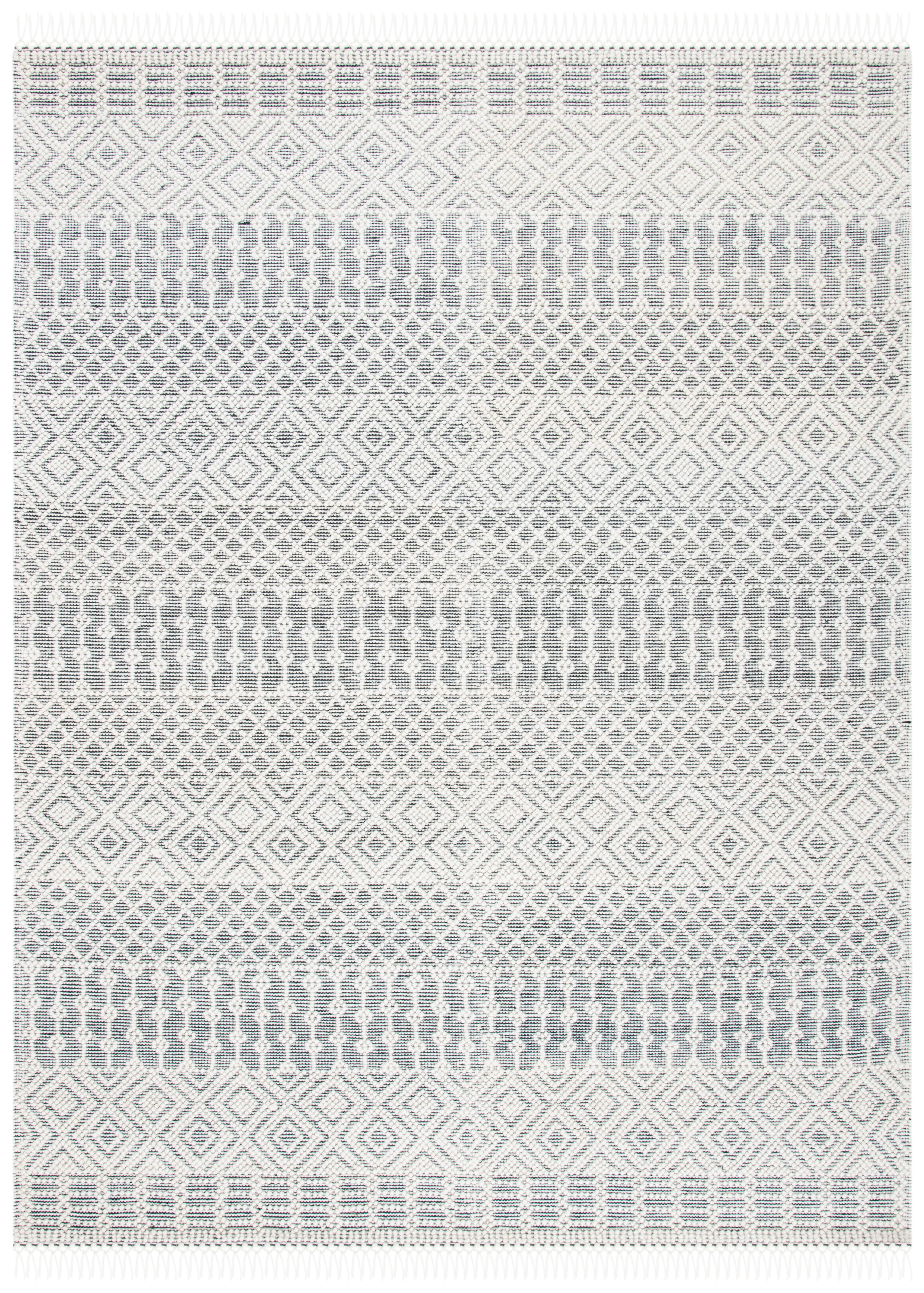 SAFAVIEH Natura Cordelia Southwestern Wool Area Rug, Ivory/Black, 12' x 18'