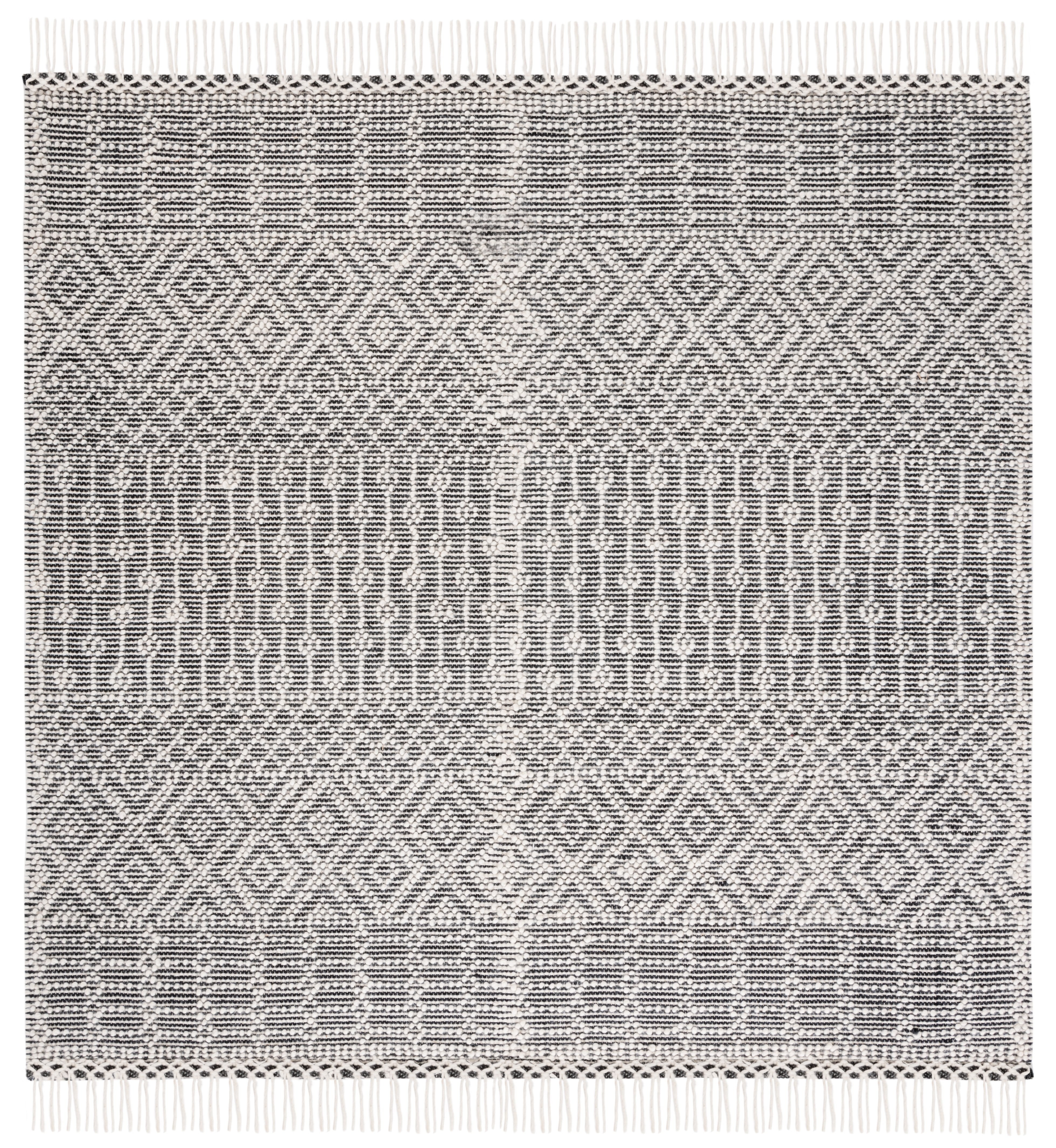 SAFAVIEH Natura Cordelia Southwestern Wool Area Rug, Ivory/Black, 6' x 6' Square