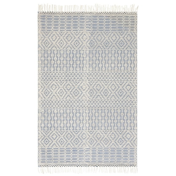 SAFAVIEH Natura Cordelia Southwestern Wool Area Rug, Ivory/Blue, 3' x 5'