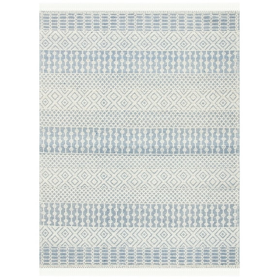 SAFAVIEH Natura Cordelia Southwestern Wool Area Rug, Ivory/Blue, 4' x 6'