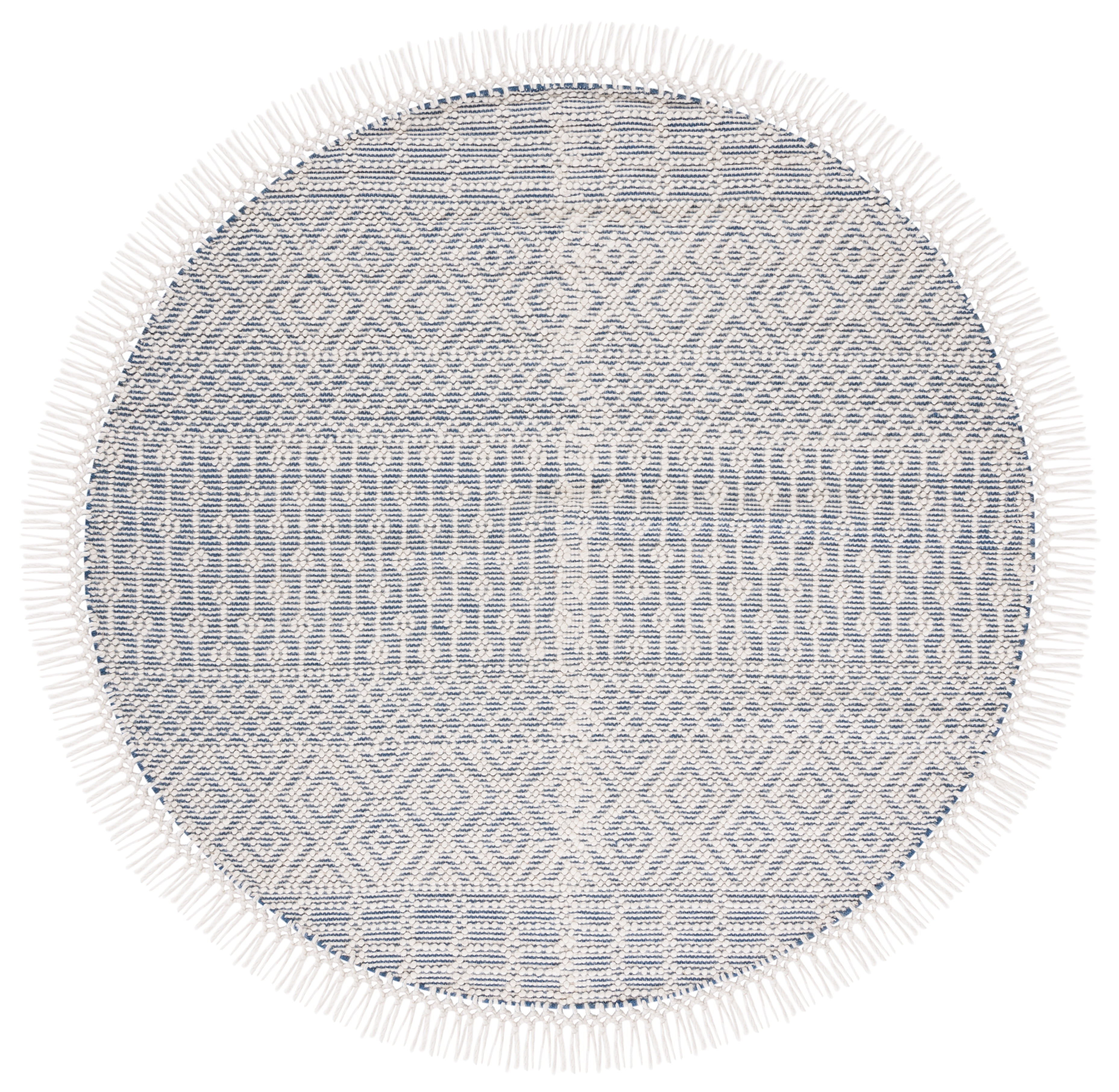 SAFAVIEH Natura Cordelia Southwestern Wool Area Rug, Ivory/Blue, 6' x 6' Round
