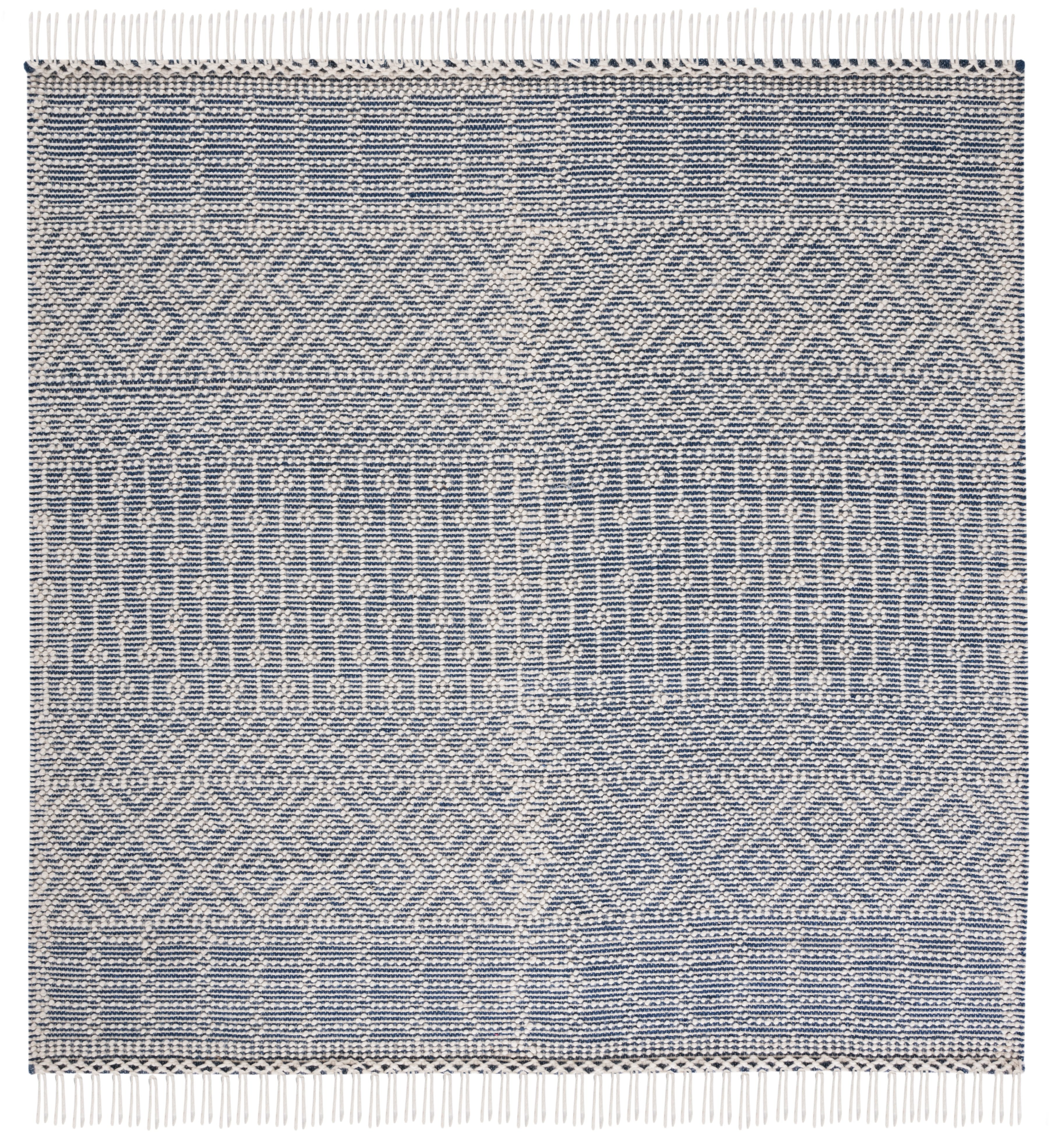 SAFAVIEH Natura Cordelia Southwestern Wool Area Rug, Ivory/Blue, 6' x 6' Square