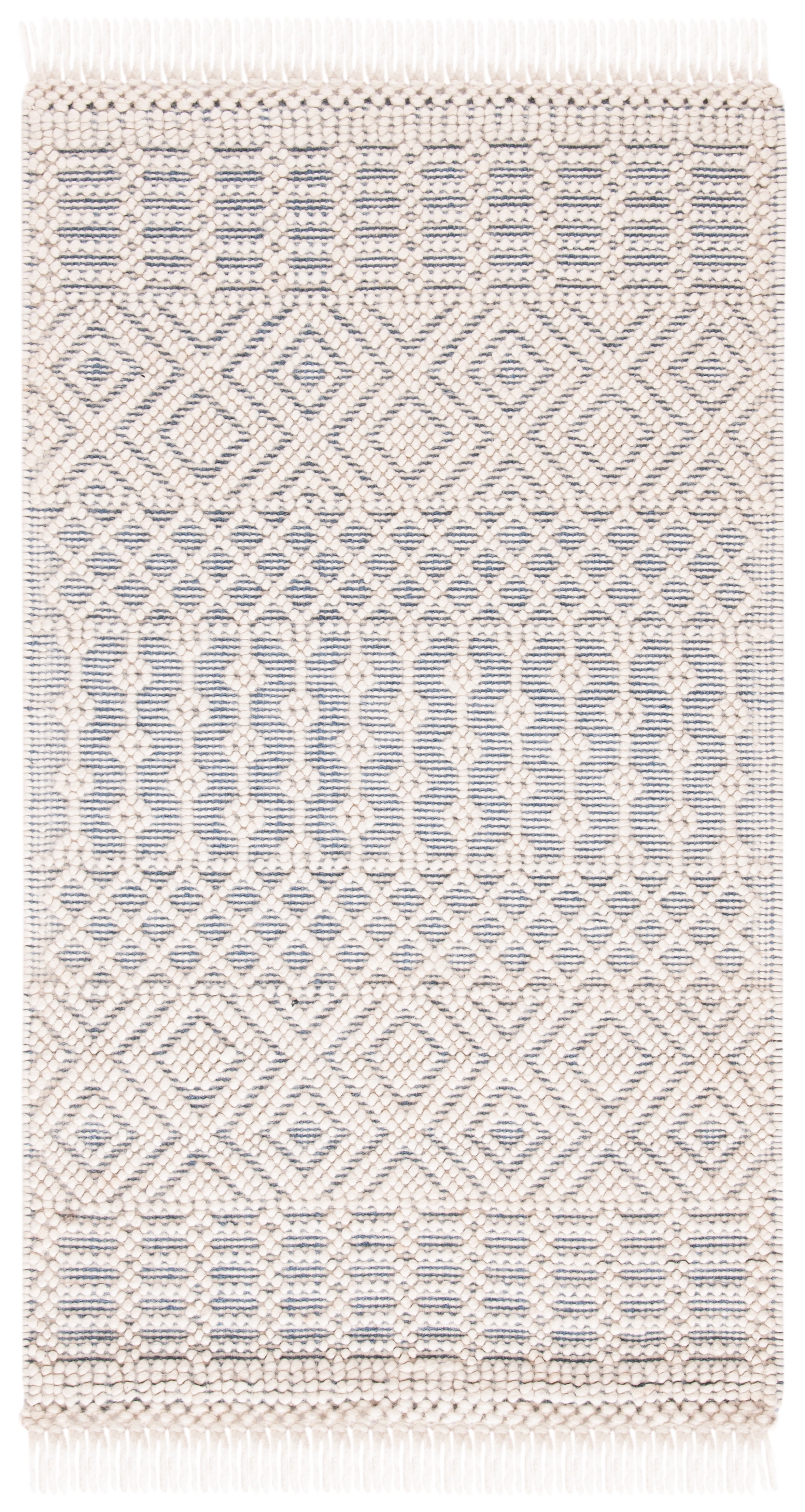 SAFAVIEH Natura Cordelia Southwestern Wool Area Rug, Ivory/Grey, 2'3" x 4'