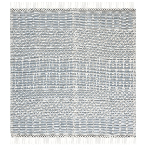 SAFAVIEH Natura Cordelia Southwestern Wool Area Rug, Ivory/Grey, 4' x 4' Square