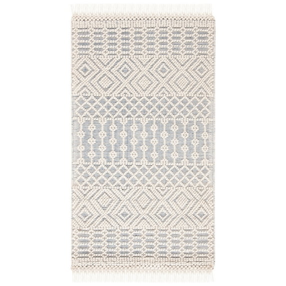 SAFAVIEH Natura Cordelia Southwestern Wool Area Rug, Ivory/Grey, 4' x 6'