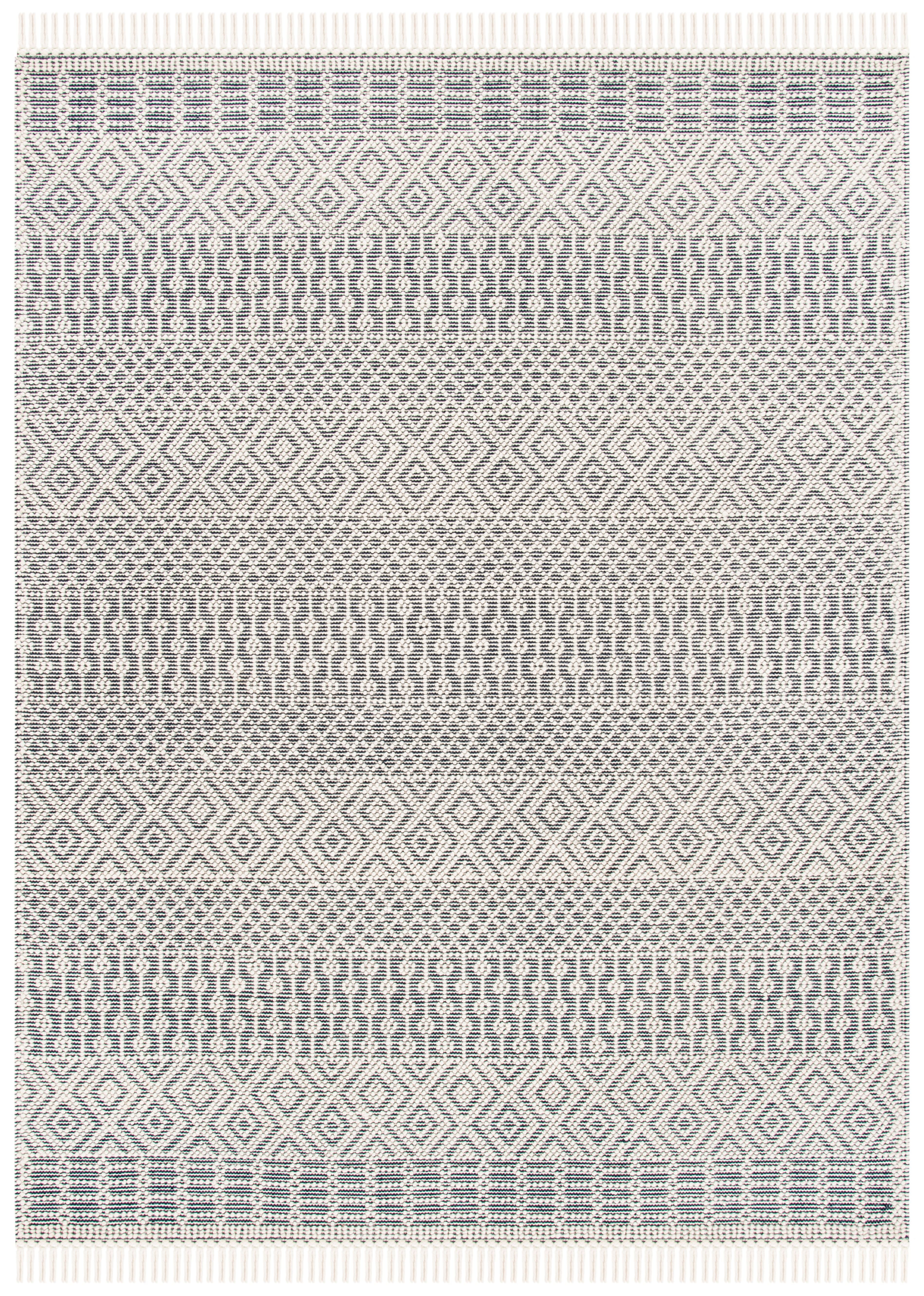 SAFAVIEH Natura Cordelia Southwestern Wool Area Rug, Ivory/Navy, 10' x 14'