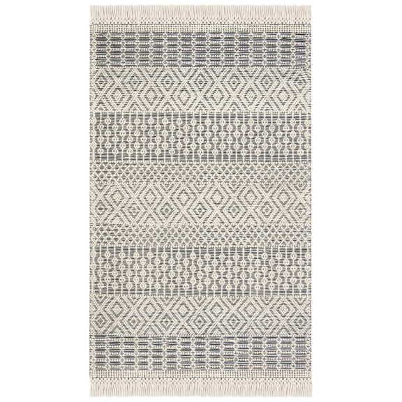 SAFAVIEH Natura Cordelia Southwestern Wool Area Rug, Ivory/Navy, 2' x 3'