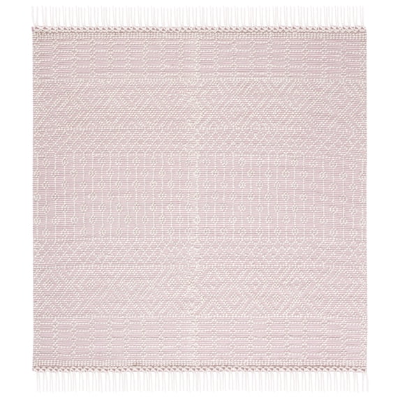 SAFAVIEH Natura Cordelia Southwestern Wool Area Rug, Ivory/Pink, 4' x 4' Square