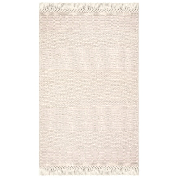 SAFAVIEH Natura Cordelia Southwestern Wool Area Rug, Ivory/Pink, 4' x 6'
