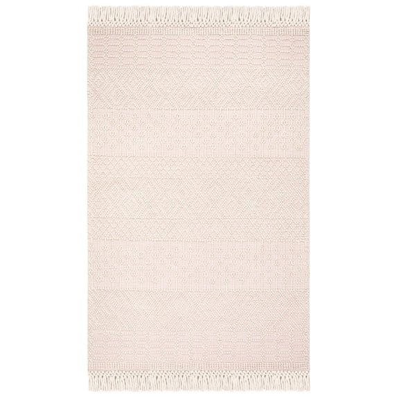 SAFAVIEH Natura Cordelia Southwestern Wool Area Rug, Ivory/Pink, 5' x 8'