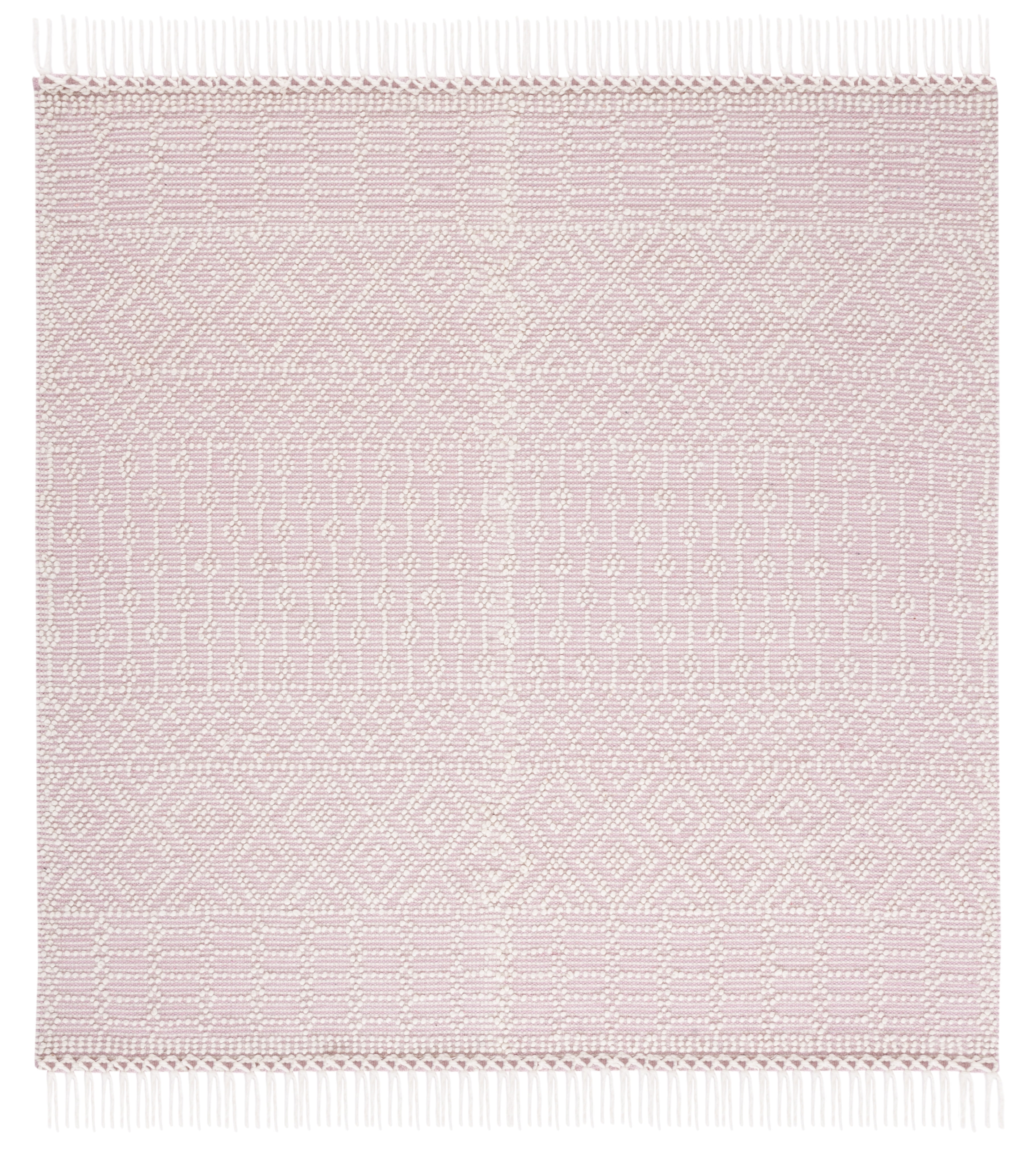 SAFAVIEH Natura Cordelia Southwestern Wool Area Rug, Ivory/Pink, 8' x 8' Square