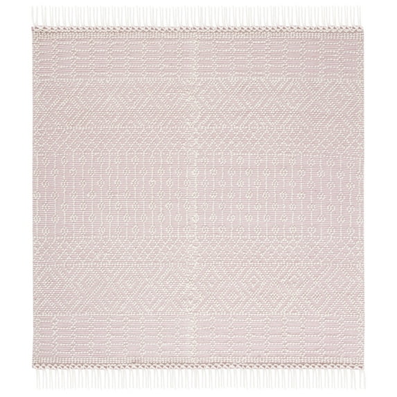SAFAVIEH Natura Cordelia Southwestern Wool Area Rug, Ivory/Pink, 8' x 8' Square