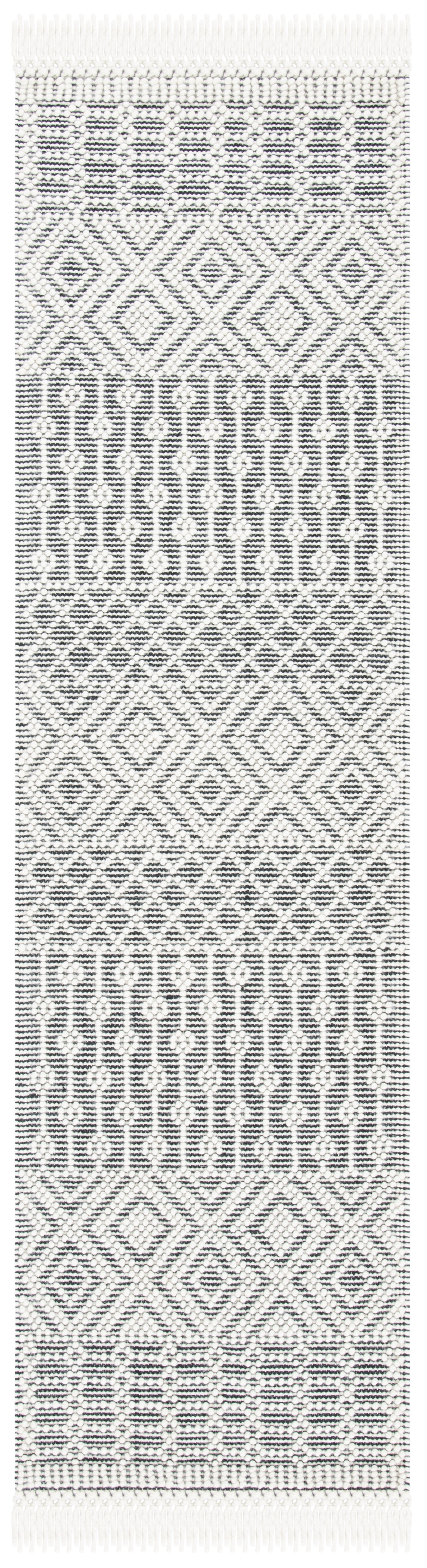 SAFAVIEH Natura Cordelia Southwestern Wool Runner Rug, Ivory/Black, 2'3" x 16'