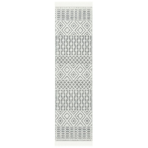 SAFAVIEH Natura Cordelia Southwestern Wool Runner Rug, Ivory/Black, 2'3" x 18'