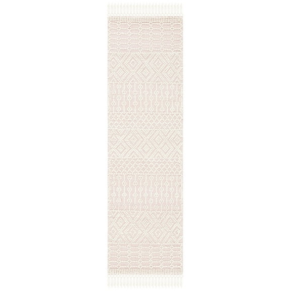 SAFAVIEH Natura Cordelia Southwestern Wool Runner Rug, Ivory/Pink, 2'3" x 14'