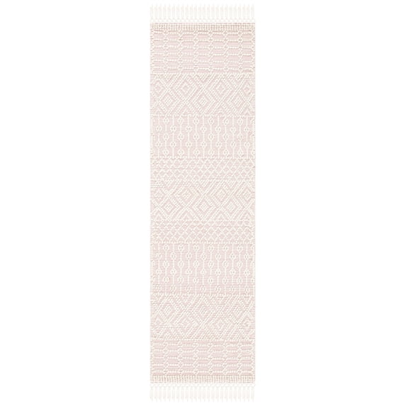 SAFAVIEH Natura Cordelia Southwestern Wool Runner Rug, Ivory/Pink, 2'3" x 8'