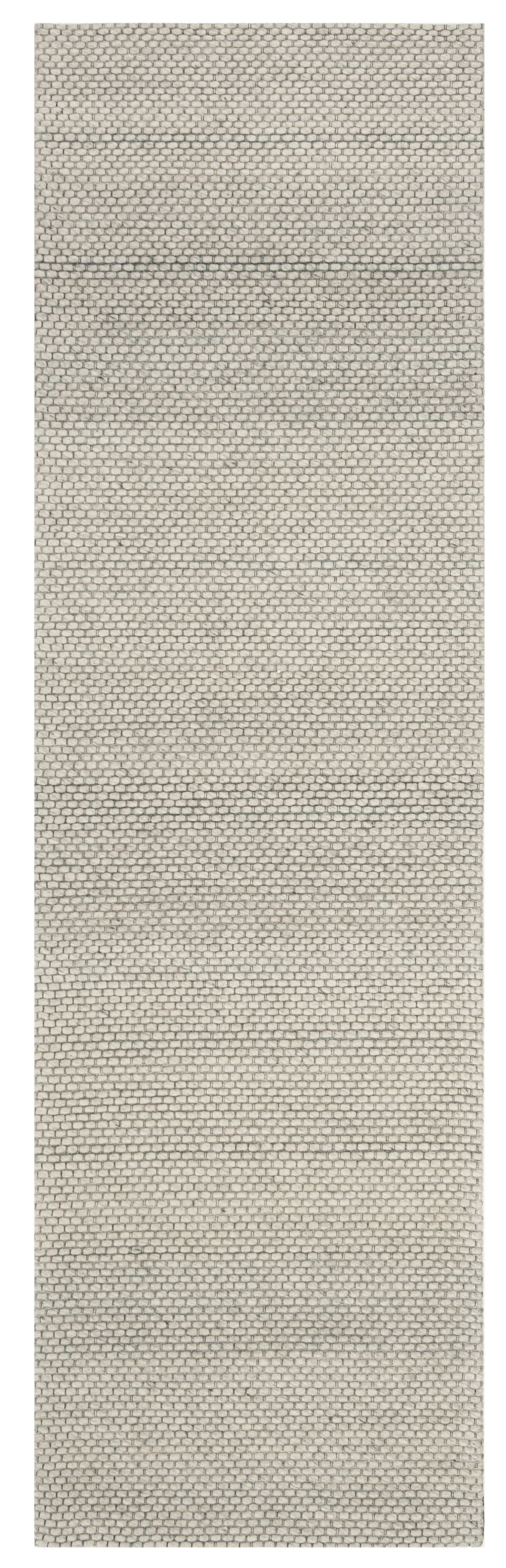 Handmade Gray Wool and Cotton Flat Woven Runner Rug