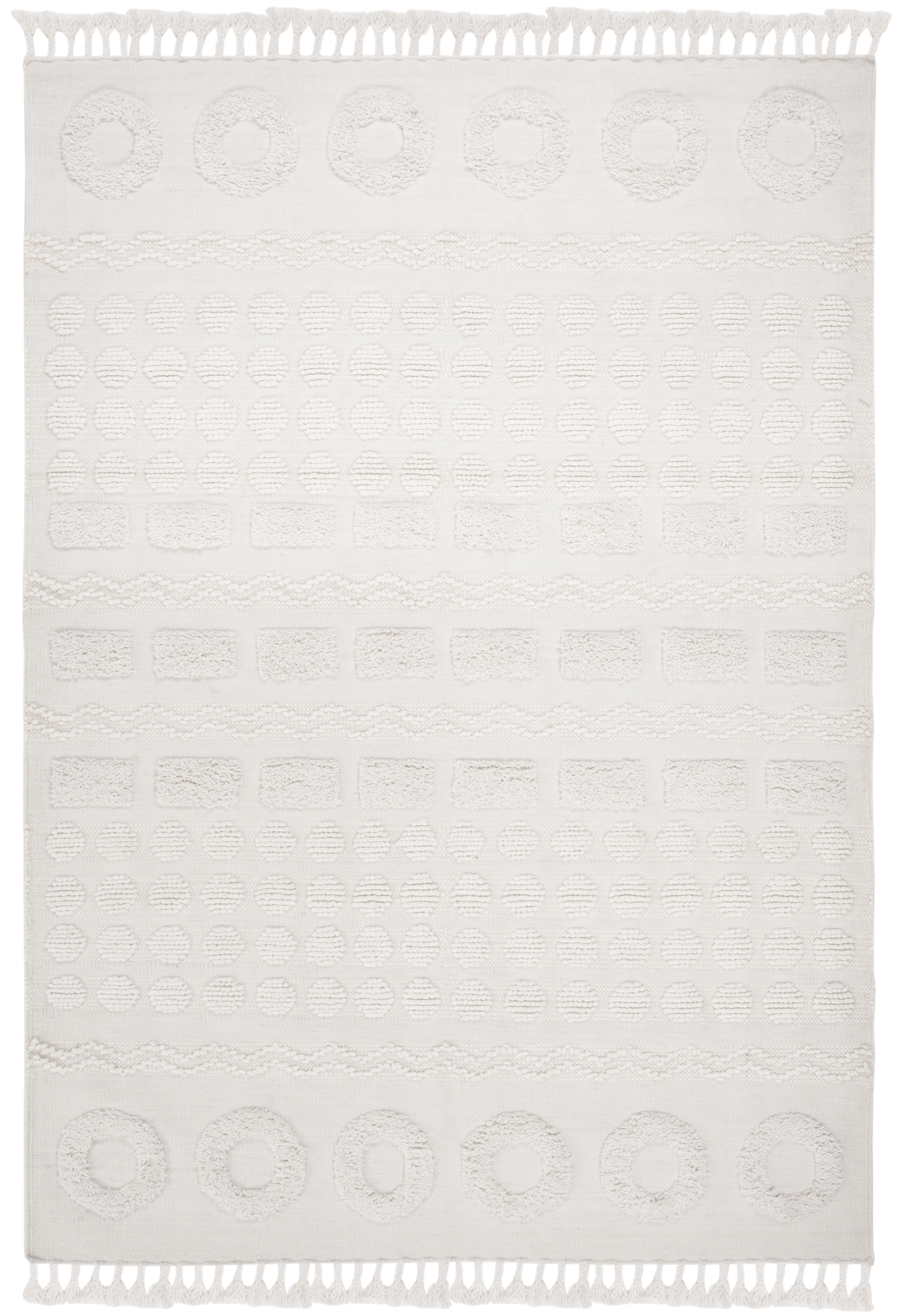 Ivory Coastline Bliss 8' x 10' Hand-Tufted Wool and Viscose Rug