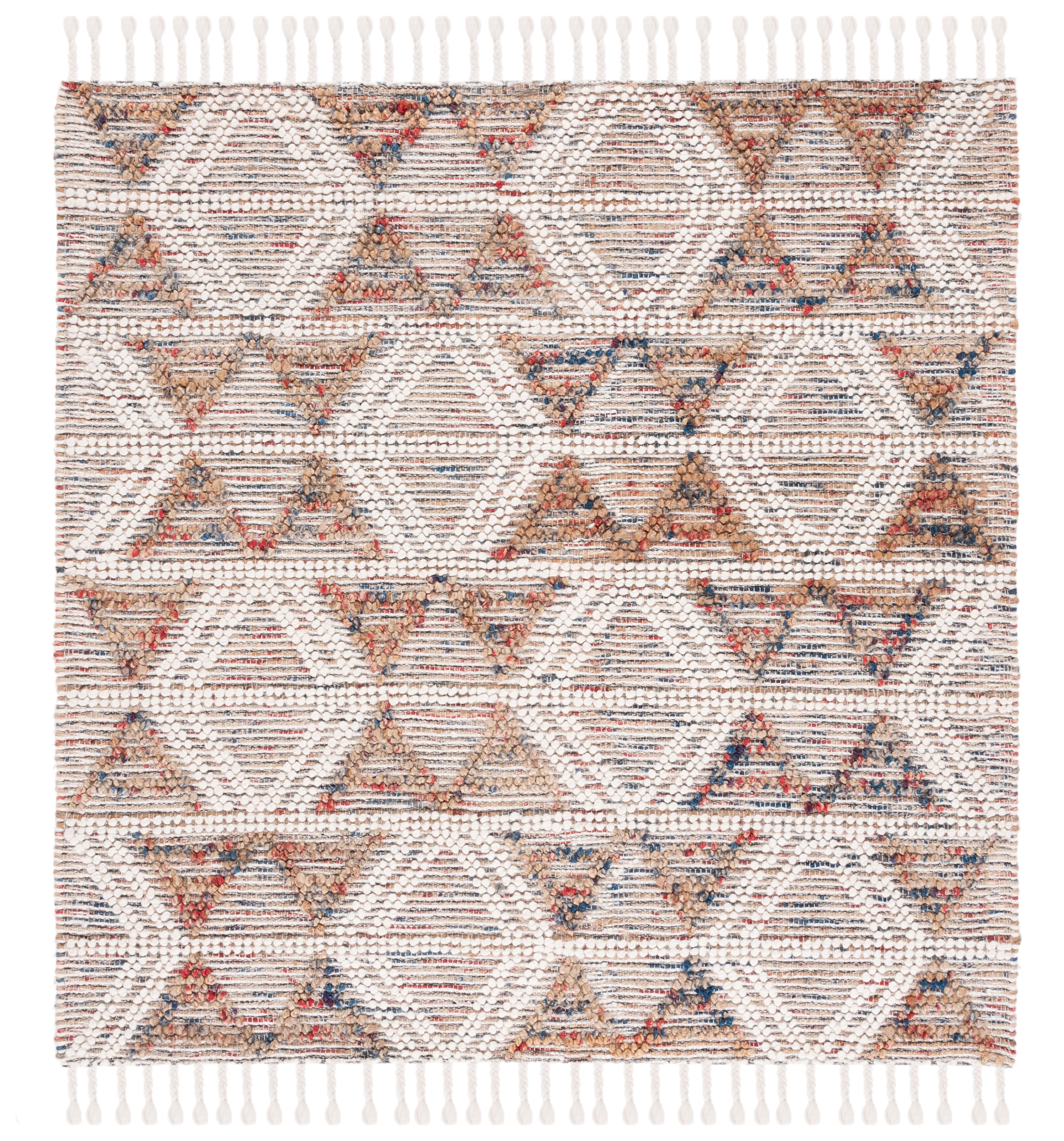 SAFAVIEH Natura Cynarra Southwestern Area Rug, Ivory/Red, 6' x 6' Square
