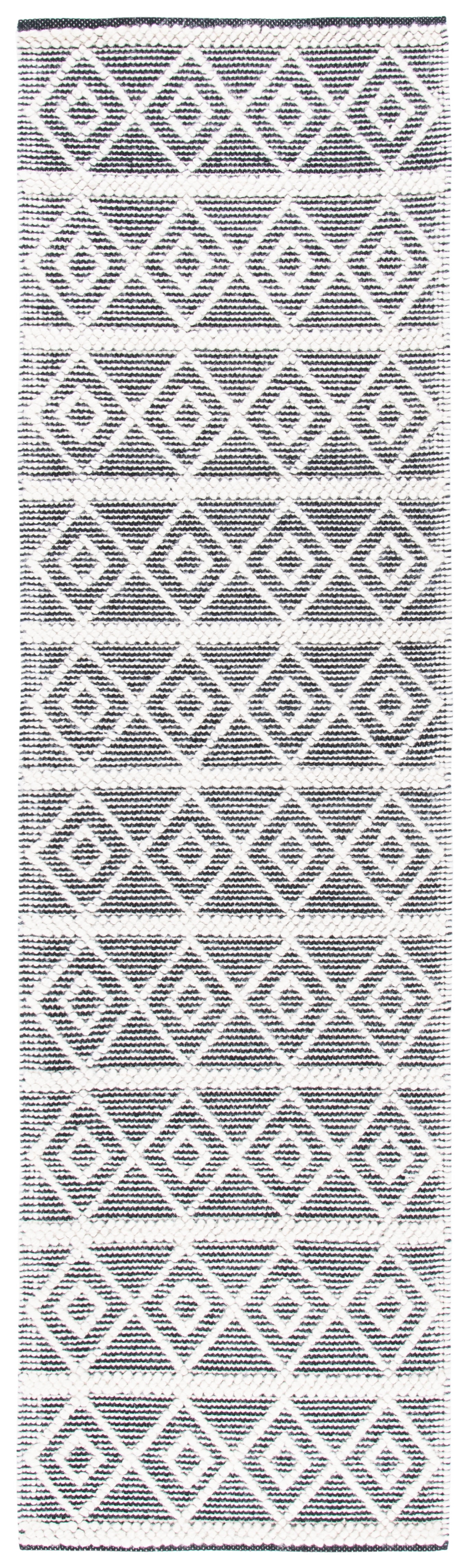 SAFAVIEH Natura Daniel Geometric Runner Rug, Ivory/Black, 2'3" x 8'