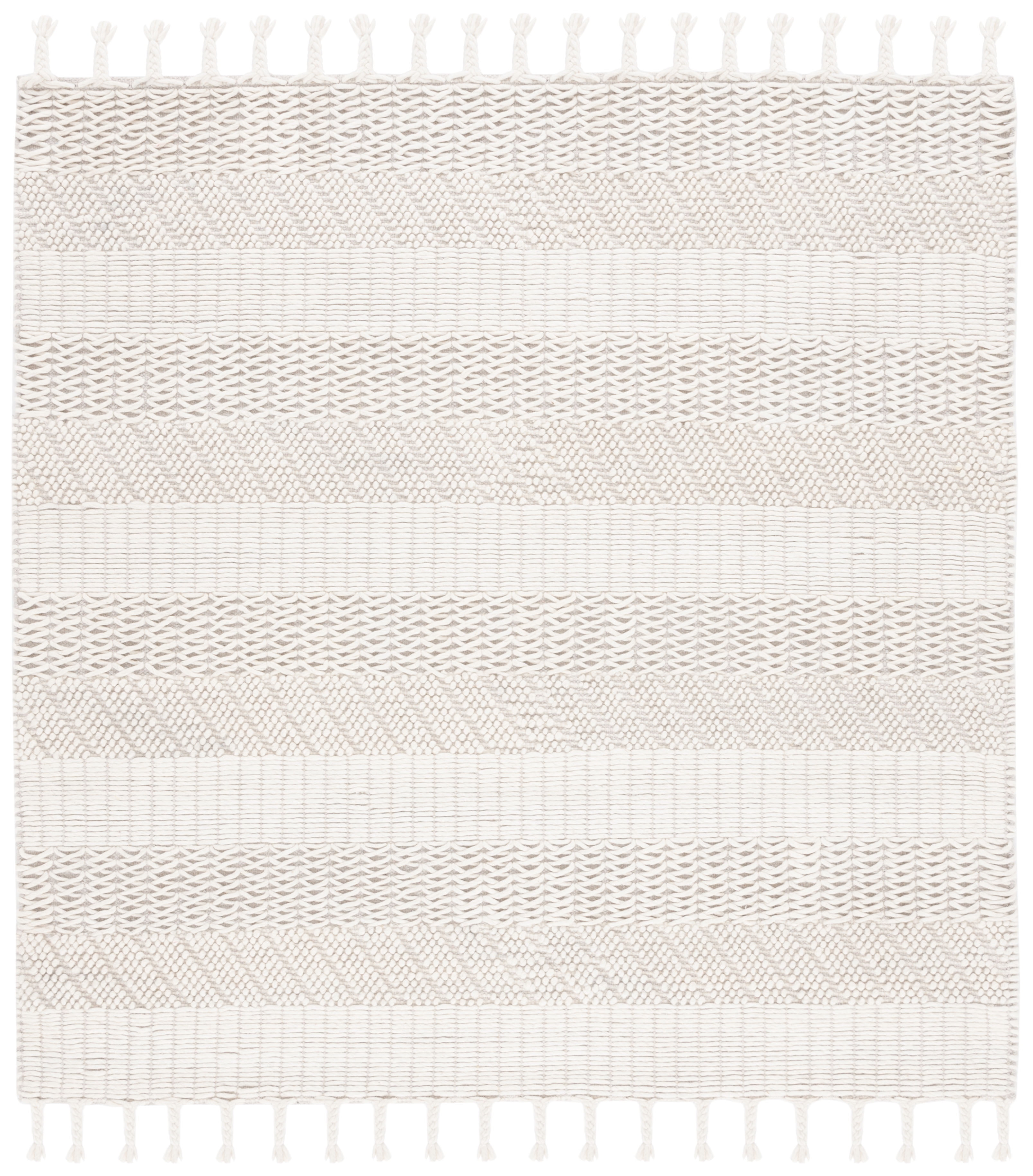 SAFAVIEH Natura Danny Striped Area Rug, Ivory, 6' x 6' Square