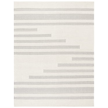 SAFAVIEH Natura Dara Geometric Striped Wool Area Rug, Ivory/Grey, 8' x 10'
