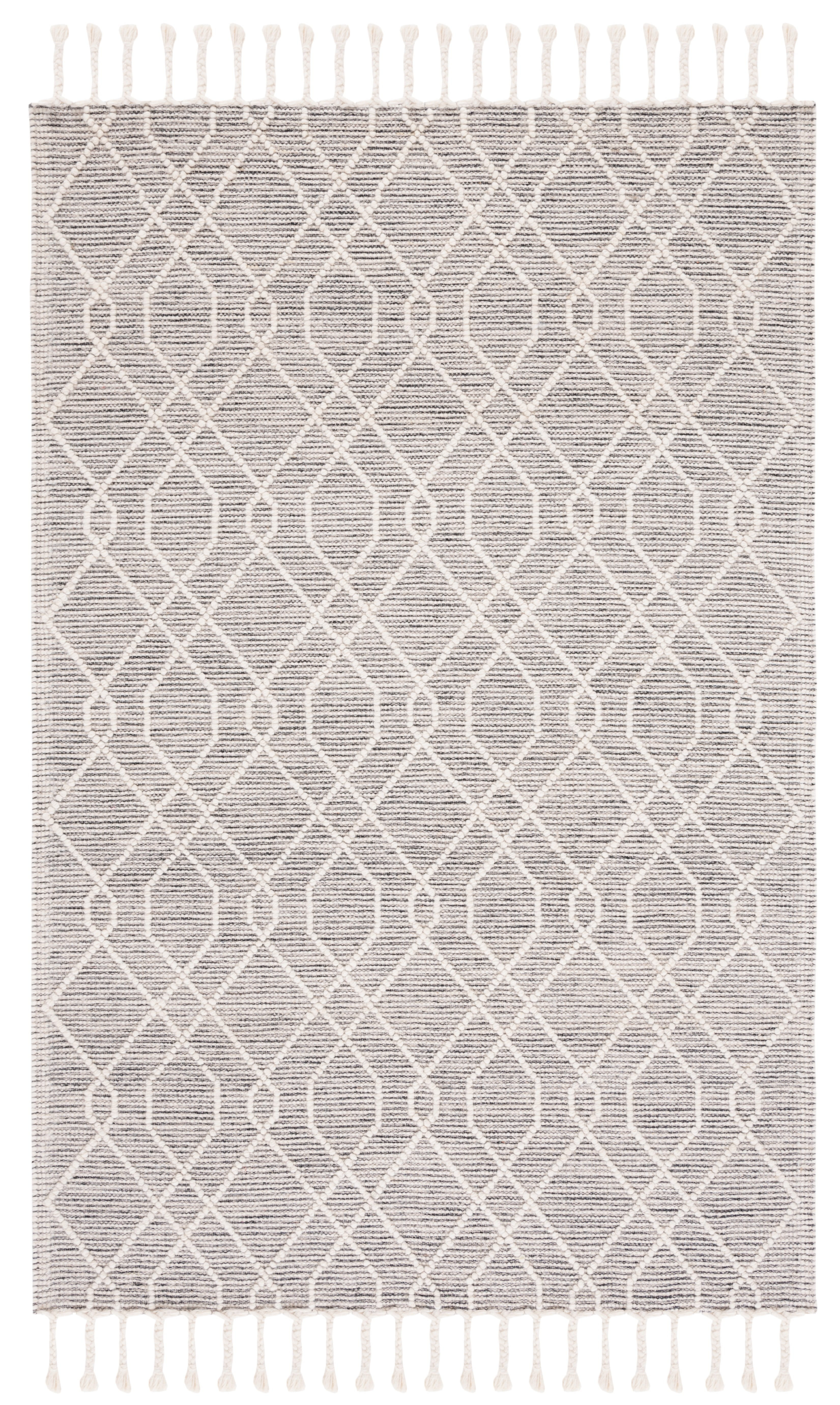 SAFAVIEH Natura Dean Geometric Wool Area Rug, Ivory/Black, 4' x 6'