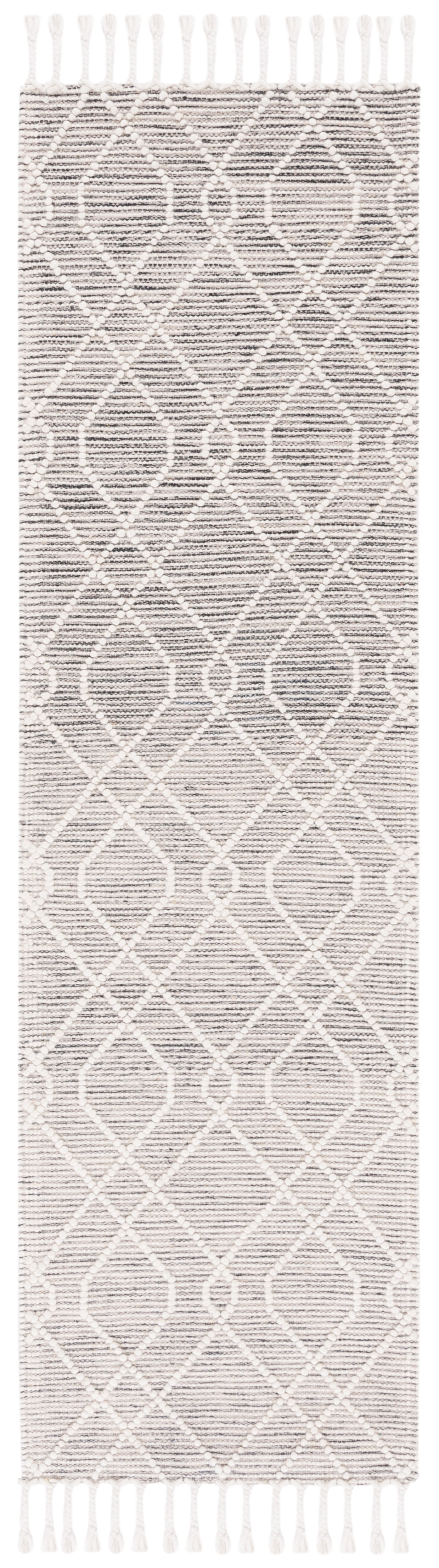 SAFAVIEH Natura Dean Geometric Wool Runner Rug, Ivory/Black, 2'3" x 8'