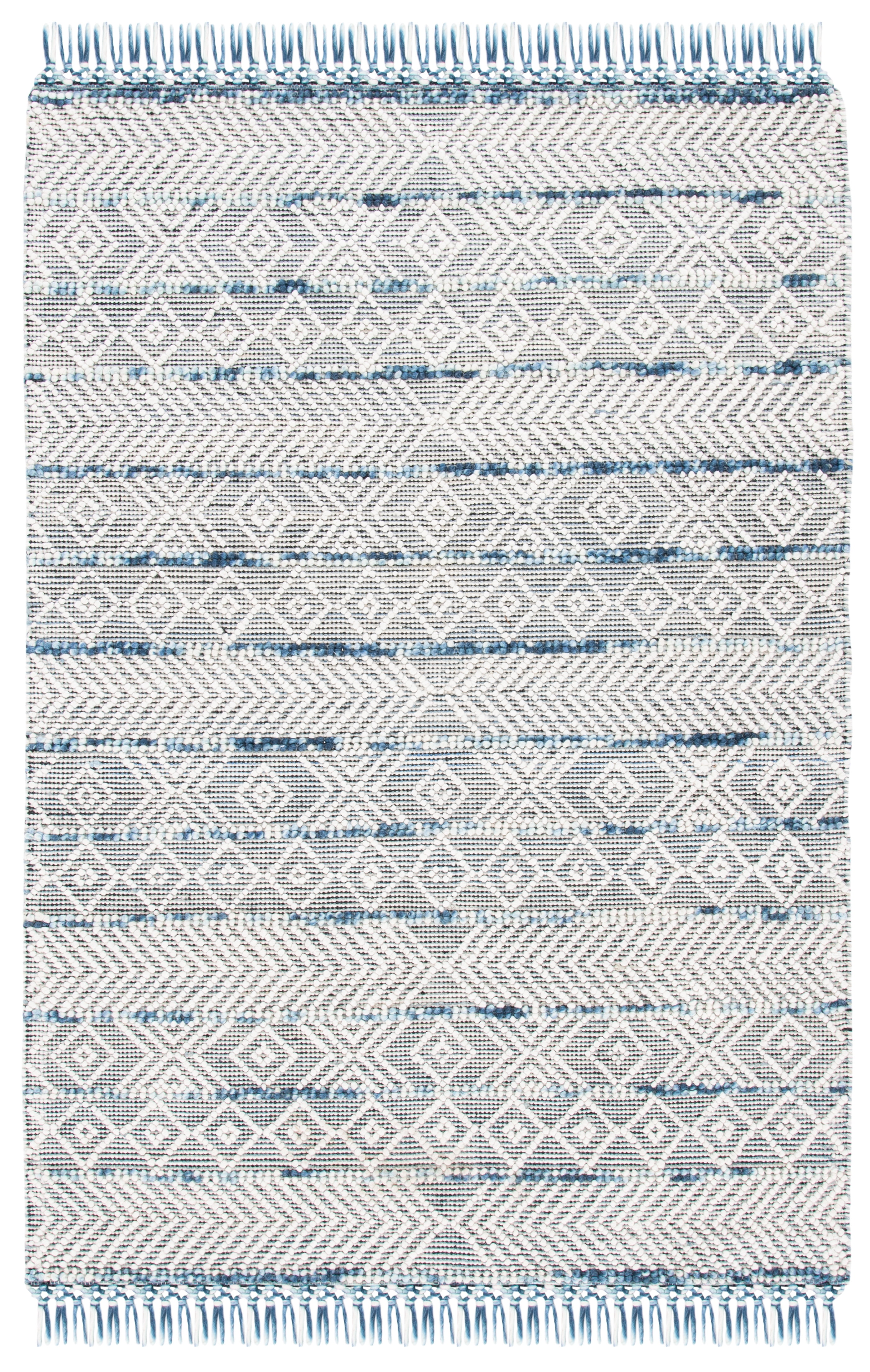 SAFAVIEH Natura Dimitar Geometric Area Rug, Ivory/Blue, 5' x 8'