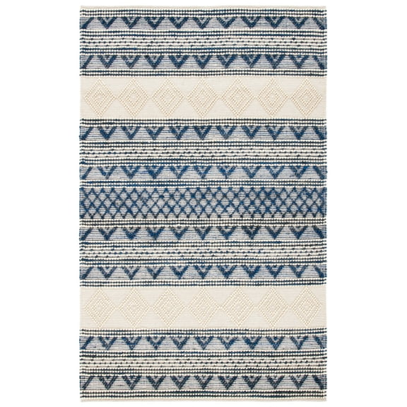 SAFAVIEH Natura Dusan Geometric Area Rug, Navy/Ivory, 4' x 6'