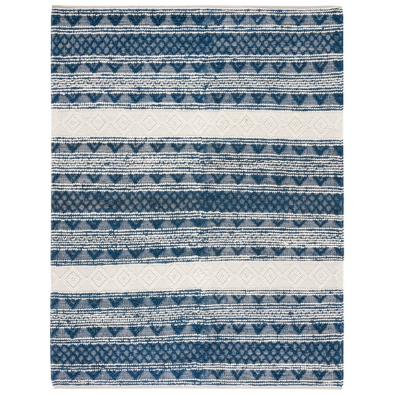 SAFAVIEH Natura Dusan Geometric Area Rug, Navy/Ivory, 8' x 10'