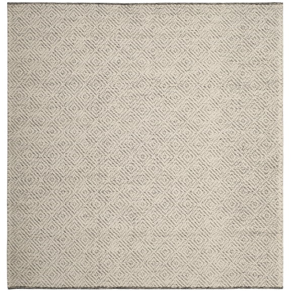 SAFAVIEH Natura Eanna Geometric Area Rug, Ivory/Light Grey, 10' x 10' Square
