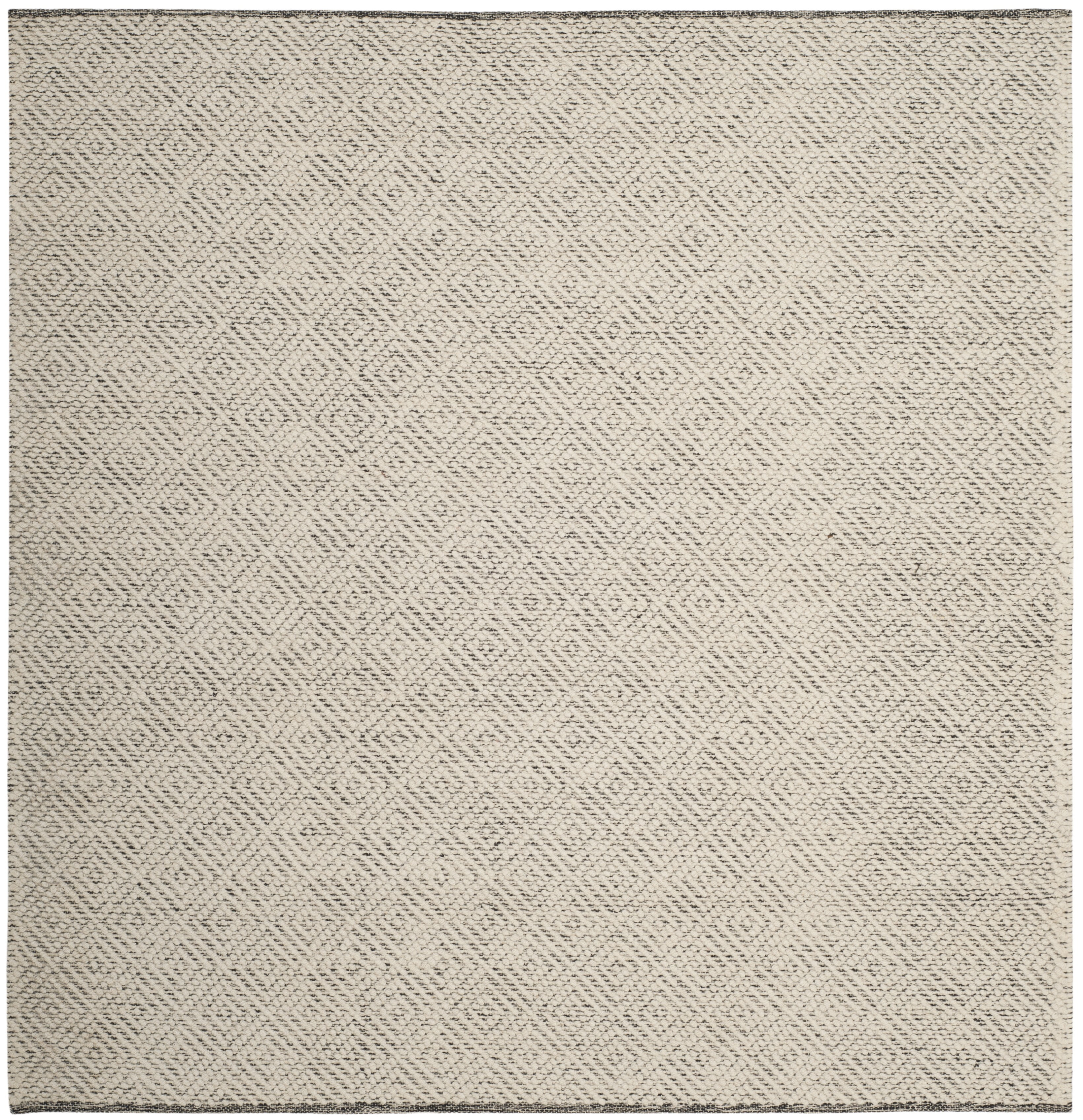 Artisan Ivory Wool 7' Square Braided Hand-Tufted Area Rug