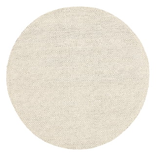 SAFAVIEH Natura Eanna Geometric Area Rug, Ivory/Light Grey, 8' x 8' Round