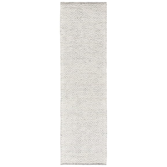 SAFAVIEH Natura Eanna Geometric Runner Rug, Ivory/Light Grey, 2'3" x 18'