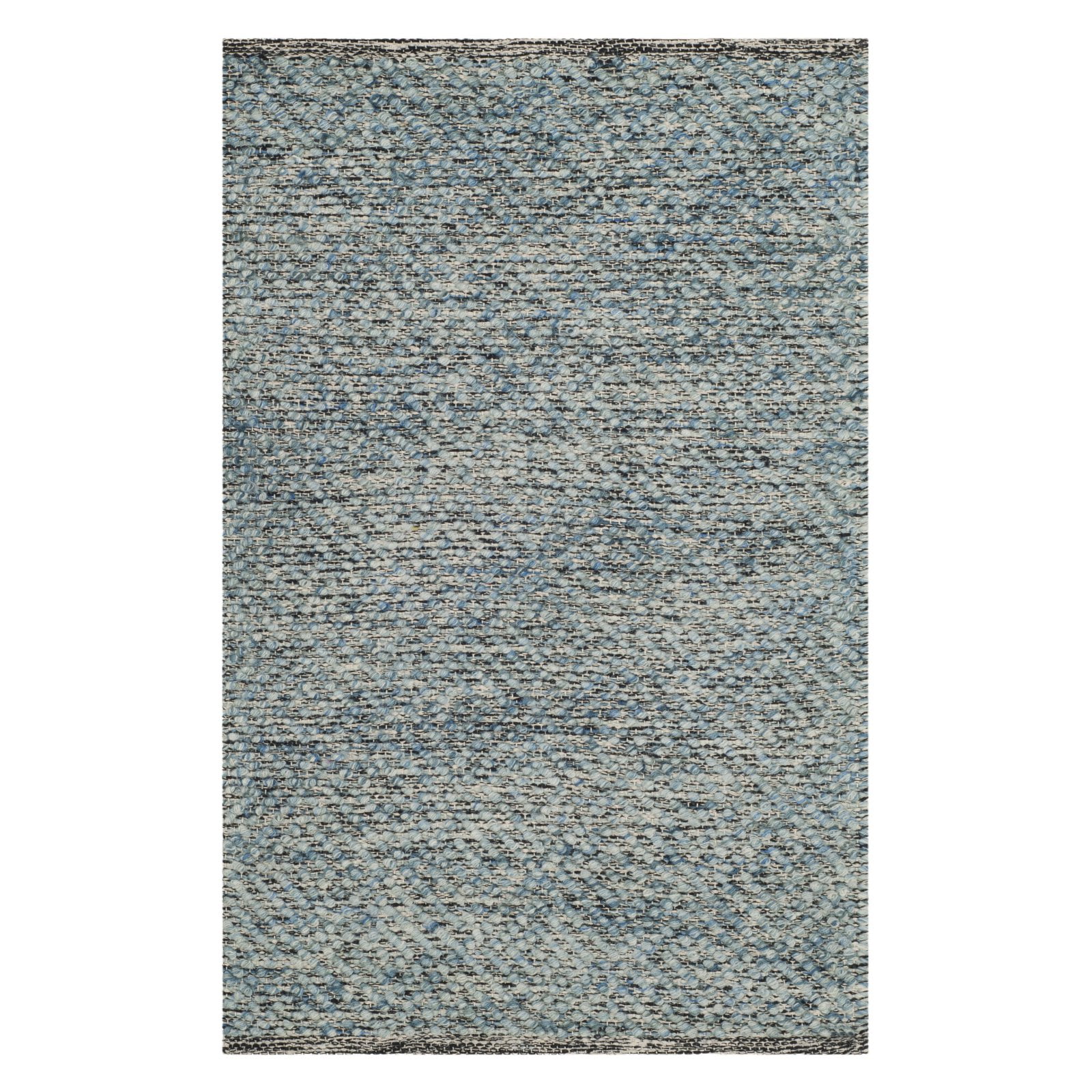 Blue Hand-Tufted Wool 8' x 10' Rectangular Area Rug