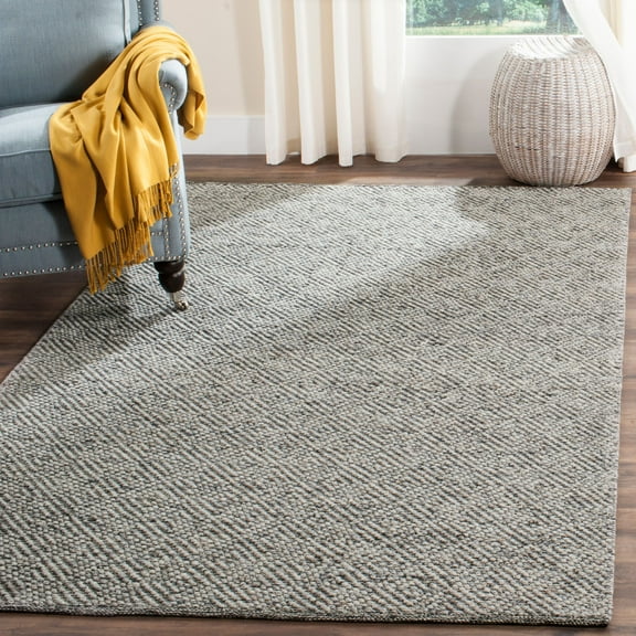 SAFAVIEH Natura Eanna Geometric Wool Area Rug, Camel/Grey, 5' x 8'