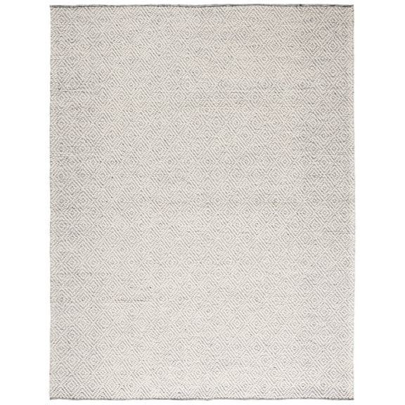 SAFAVIEH Natura Eanna Geometric Wool Area Rug, Ivory/Light Grey, 12' x 15'